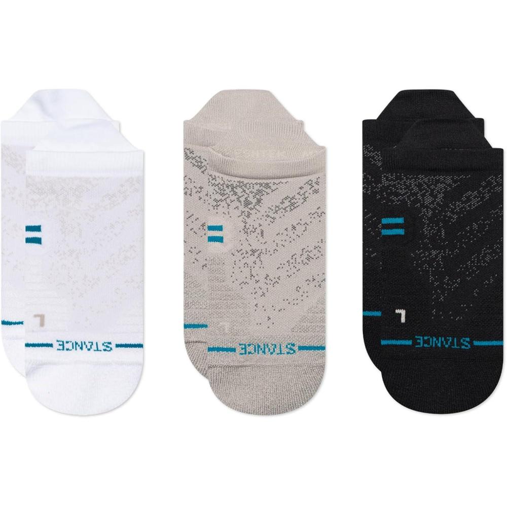 imageStance Icon Athletic Performance Tab Socks 3Pack Nylon Blend Socks Arch SupportMulticolor Black White Grey
