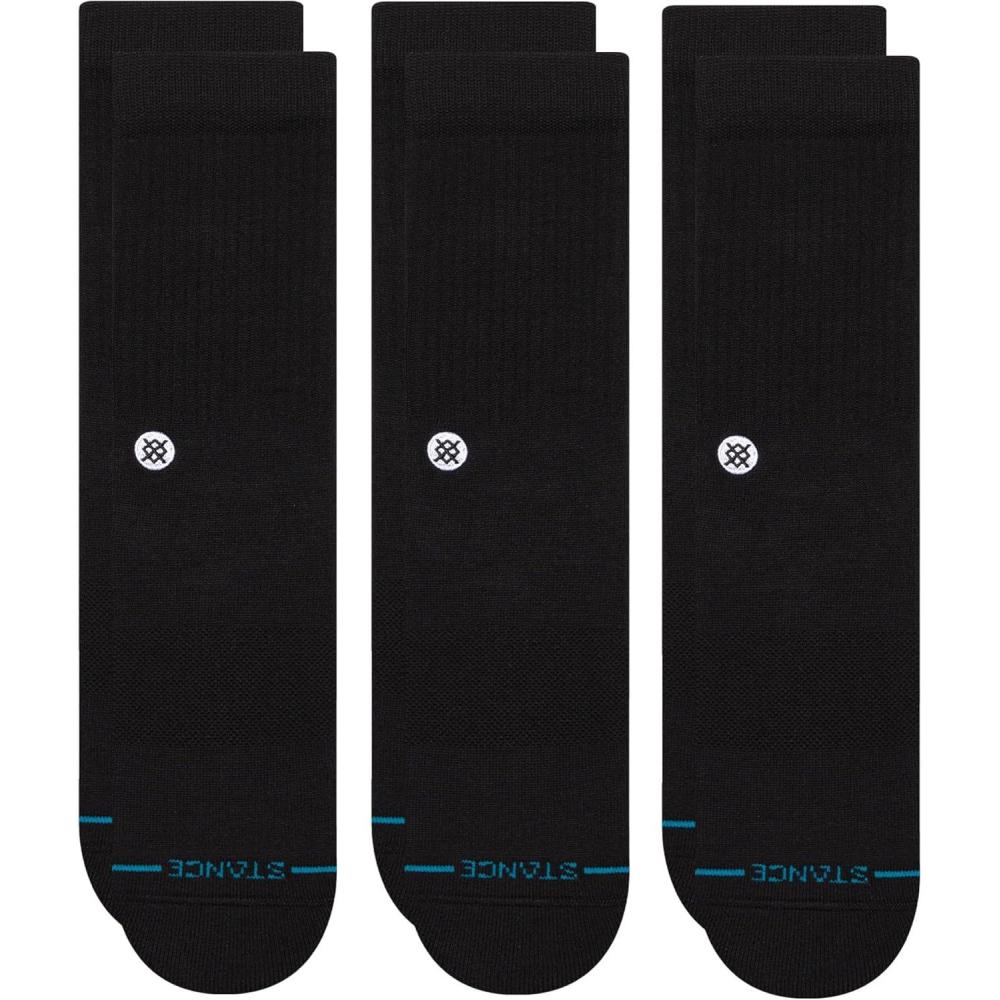 imageStance Icon Classic Casual Crew Socks 3Pack Cotton Blend and Cushioning Arch SupportBlack