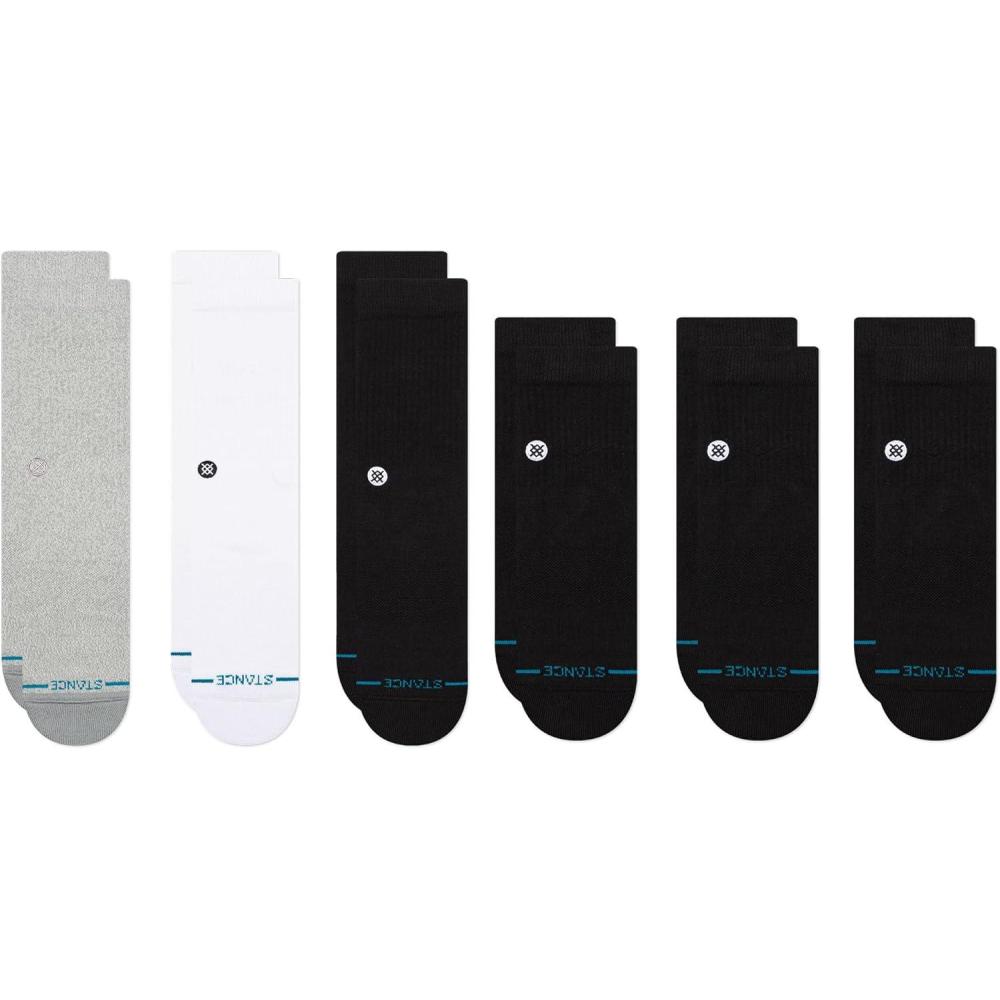 imageStance Icon Crew  Quarter 6Pack Bundle MultiBlack Large