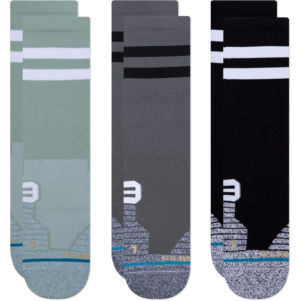 imageStance Medium Performance Crew Socks 3Pack Nylon Blend Socks Arch Support