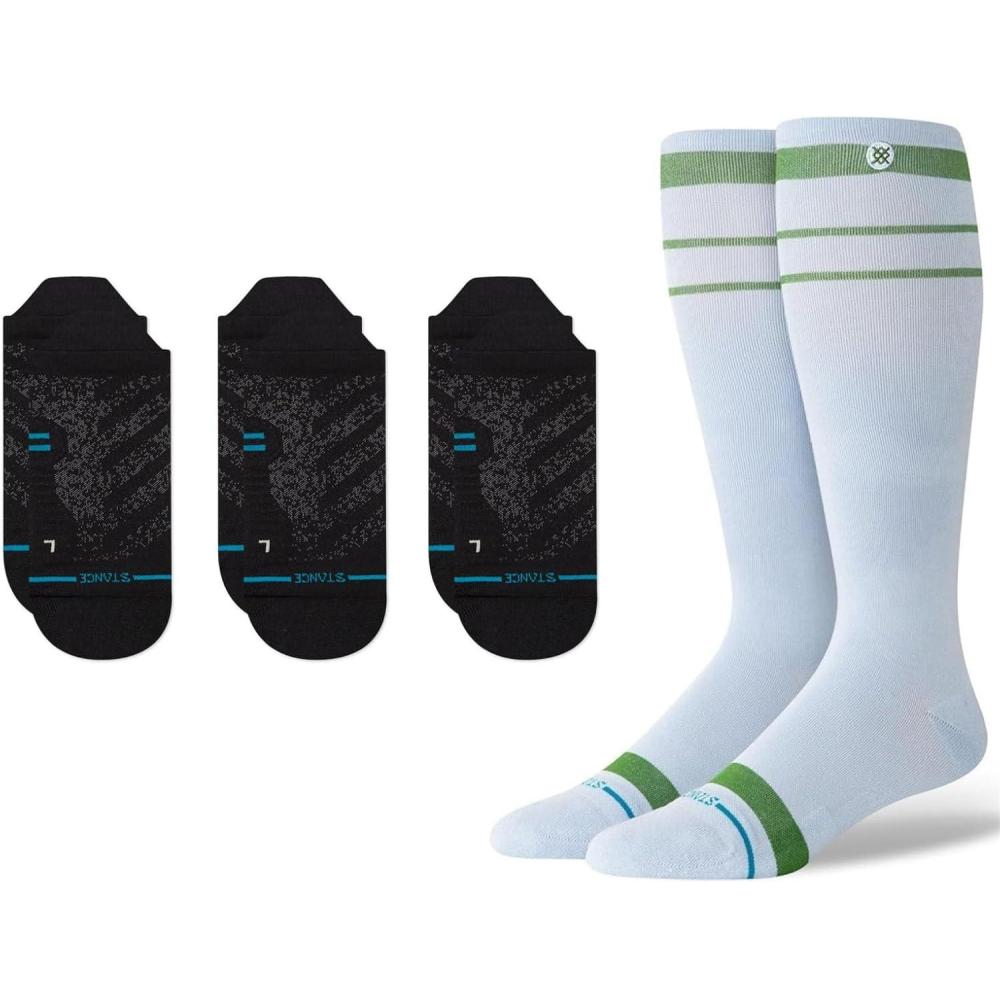 imageStance Performance Socks Bundle for Men ampamp Women  Compression OTC  Ultralight Tab 3Pack Premium Comfort Moisture Control ampamp Recovery Fit Large Periwinkle Blue ampamp Black