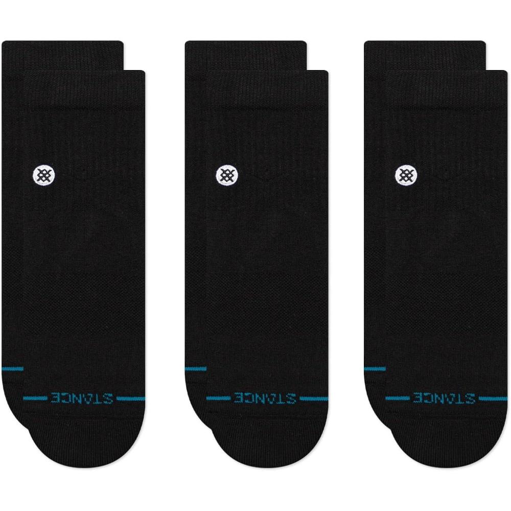 imageStance quotIcon Quarter 3 Packquot Combed Cotton SocksBlack