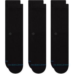 Stance Butter Blend Crew Socks 3-Pack for Men and Women(Black)