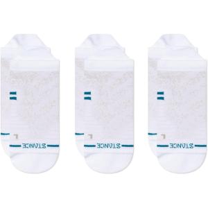 Stance Icon Athletic Performance Tab Socks 3-Pack, Nylon Blend Socks, Arch Support(White)