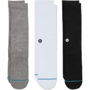 Stance Icon Classic Casual Crew Socks 3-Pack, Cotton Blend and Cushioning Arch Support(Multi)