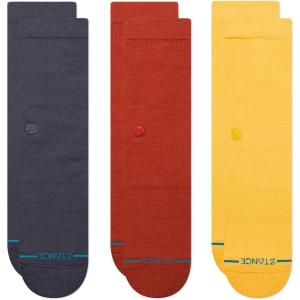Stance Icon Classic Casual Crew Socks 3-Pack, Cotton Blend and Cushioning Arch Support(Navy)
