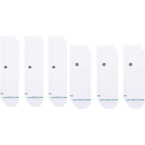 Stance Icon Crew + Quarter 6-Pack Bundle, White, Large