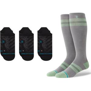 Stance Socks Bundle – Compression OTC & Ultralight Performance 3-Pack for Men & Women, Comfort & Support (Large, Kaden Grey & Black)