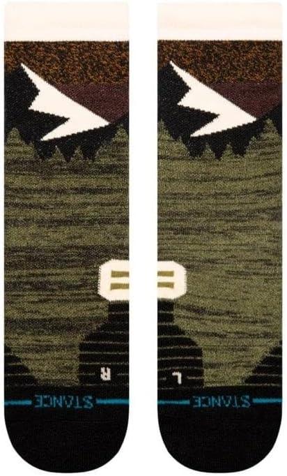 imageStance Mid Wool Crew Unisex Socks Seamless Toe Design Medium Cushioning Reinforced Heel ampamp Toe Olive MD US Mens Shoe 685 Womens Shoe 8105 One Size