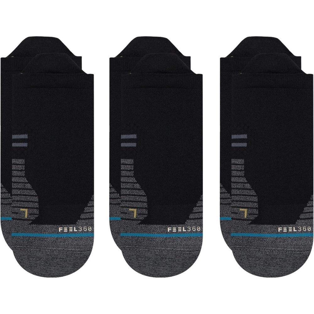 imageStance Unisex Performance Run Light 3 Pack Black Tab Socks Black M