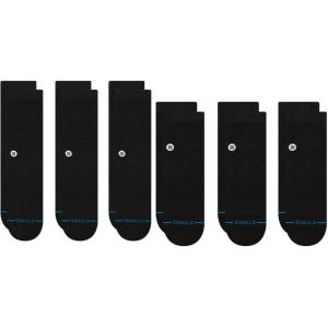 Stance Icon Crew + Quarter 6-Pack Bundle, Black, Large