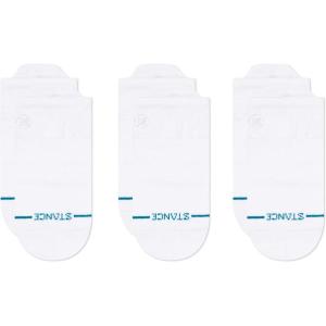 Stance Icon Low Tab Casual Socks 3-Pack, Cotton Blend Socks, Arch Support(White)