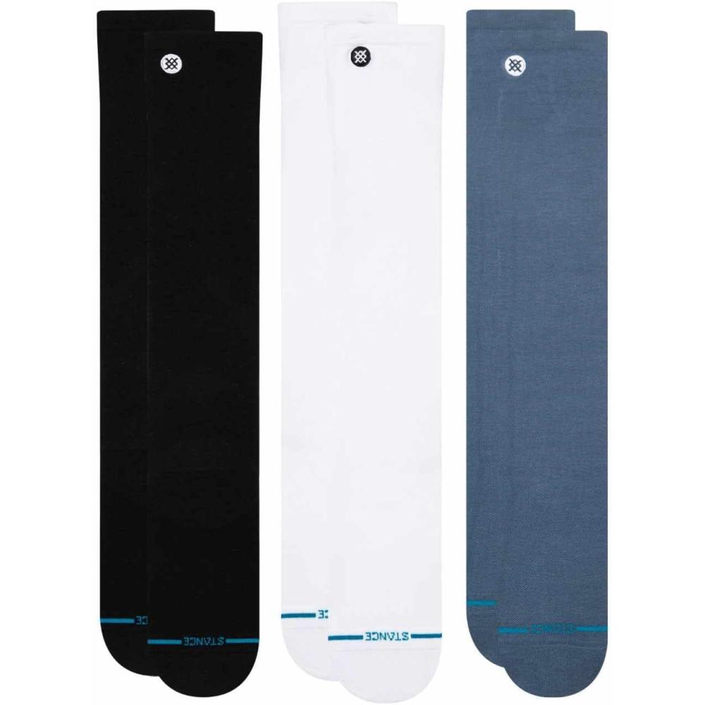 imageStance Unisex Icon Compression OTC Socks Bundle  Black White ampamp Sea Blue Large 3 Pairs