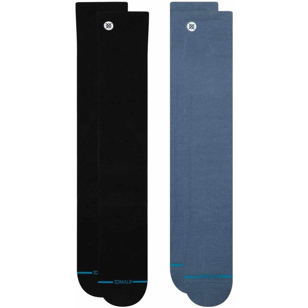 imageStance Unisex Icon Compression OTC Socks Bundle  Black ampamp Sea Blue Large 2 Pairs OvertheCalf