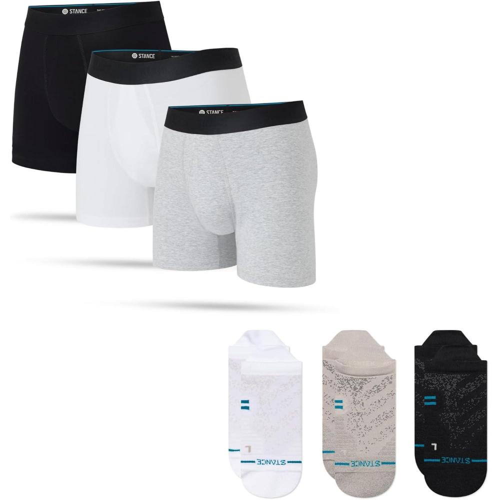 imageStance Mens Boxer Briefs amp Athletic Tab Socks 3Pack Bundle Multicolor Large  Everyday Comfort amp Performance Set