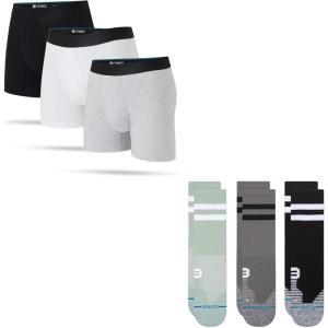 Stance Men’s Performance Comfort Bundle – Boxer Brief 3-Pack + Franchise Crew Socks 3-Pack (Multicolor, Large)