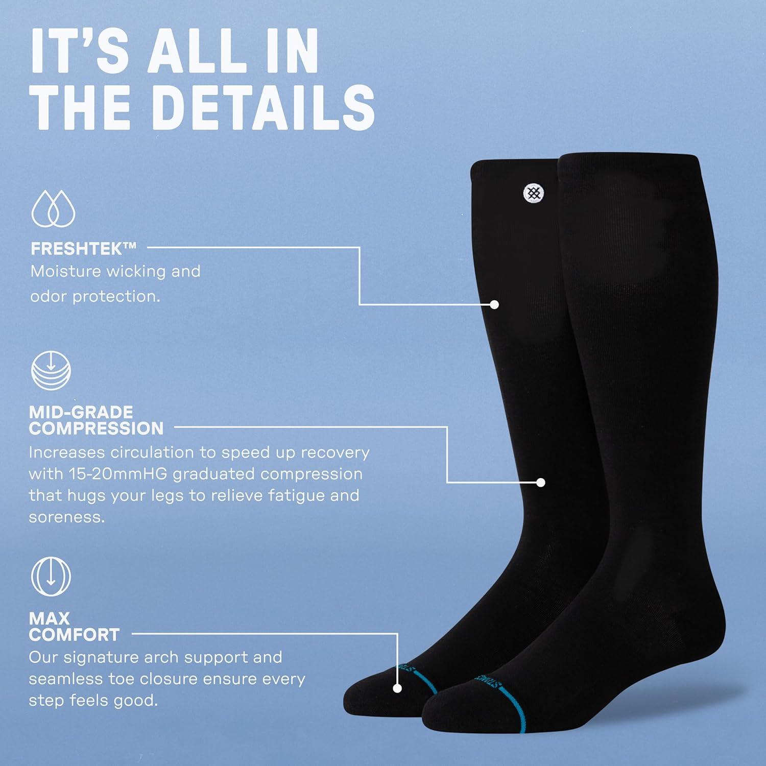 imageStance Compression OTC Socks for Men amp Women Over the Calf Mid Grade 1520mmHg CompressionWhite