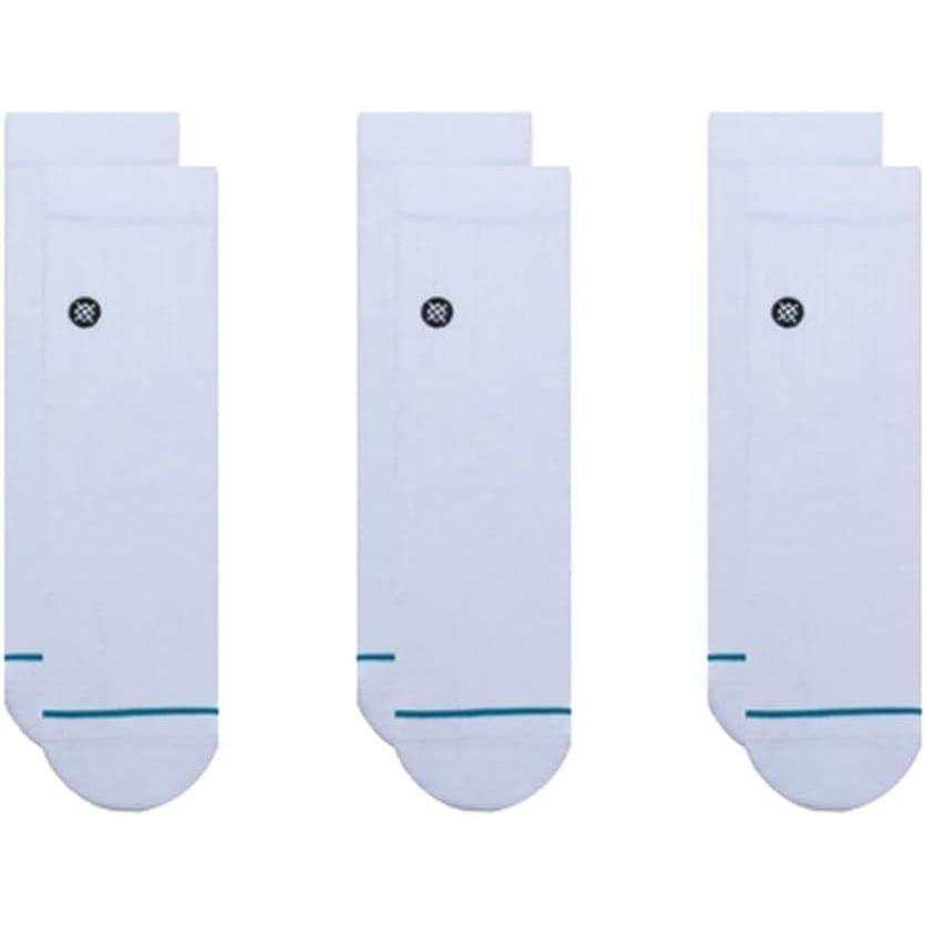 imageStance Icon Quarter Socks 3Pack for Men and Women Cotton Blend and Cushioning Arch Support White Small