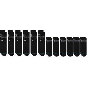 Stance Vital Crew/Quarter 12-Pack Socks Bundle for Men and Women, Cotton Blend and Comfortable Everyday, Black, Large