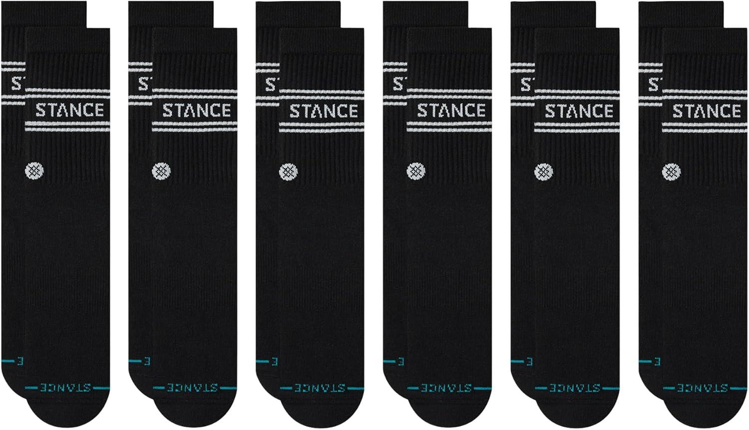 imageStance Vital Crew 12Pack Socks Bundle for Men and Women White Black Cotton Blend and Comfortable Everyday Large